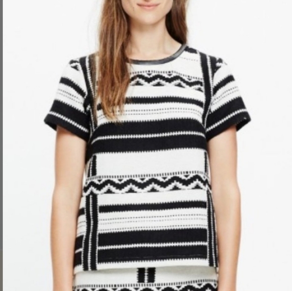 MADEWELL GEO  JACQUARD BLOUSE - Picture 1 of 11